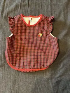 ファミリア 赤と黒 チェック柄 お食事エプロン