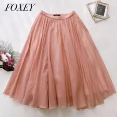 極美品✨22年 フォクシー スカートSheer Circular ローズゴールド