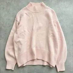 美品 プラステPLST ウールミドルゲージ タートルネックセーター S ピンク