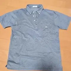 THE SHOP TK グレー ストライプ ゴルフシャツ半袖