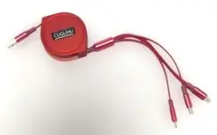 ☆CUGUNU リトラクタブル充電ケーブル レッド　巻き取り式