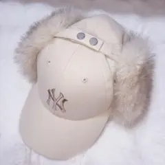 カリナPICK⭐MLB ファーイヤーフラップ キャップ ブラウン レッド