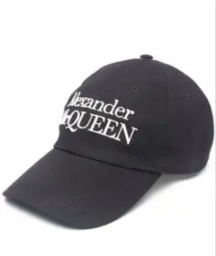 [未使用] アレキサンダーマックイーン　キャップ　イタリア製　ブラック 未使用] アレキサンダーマックイーン イタリア製 ブラック