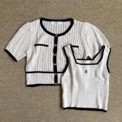 【新品】Trois Logo Bicolor Rib Knit Set 2026年最新】TROIS logo bicolor rib knit setの人気アイテム - メルカリ
