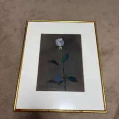 紅山幸水 真作　日本画 百合の図 額装品　堀史明弟子 京都日本画家協会の会員 紅山幸水 真作 日本画 百合の図 額装品 堀史明弟子 京都日本画家協会の