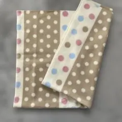 フリース生地 水玉模様 ベージュ