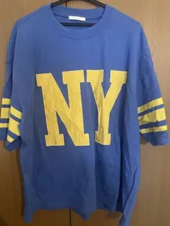 ZARA NYロゴ Tシャツ ブルー イエロー XL ZARA ザラ　メンズのサムネイル