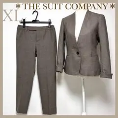 ザ・スーツカンパニー ノーカラージャケット パンツスーツ 伊製アルタクオリタ