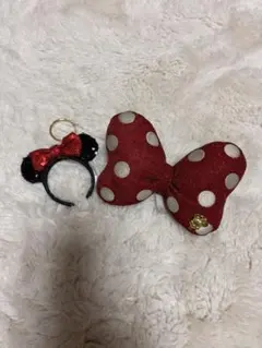 ミニーマウスカチューシャとリボンセット