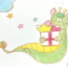 【836】【龍の絵】オリジナルアナログ手描き色鉛筆画開運モチーフ辰イラスト原画