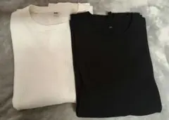 ユニクロ　ワッフルクルーネックT（長袖）　2枚セット XL