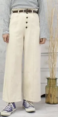 ハイウエスト ストレートパンツ