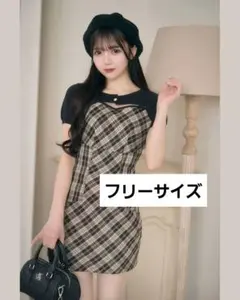 ミシェルマカロン フロントリボンチェックミニワンピ - メルカリ