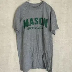 ギルダン 半袖Ｔシャツ クルーネック プリント ロゴ ナンバリング S 灰 綿