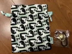 Paul&JOE 猫デザイン巾着ポーチ　ヘアゴムセット