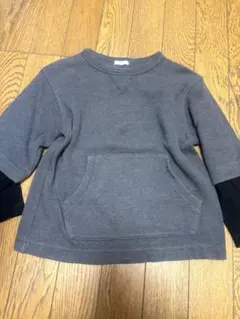 GU 重ね着風 トレーナー グレー 120cm