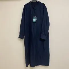 アフタヌーンティー　ネイビー 長袖シャツワンピース M-L