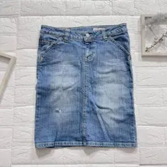 EARTH MUSIC & ECOLOGY デニムタイトスカート　ビジュー付き