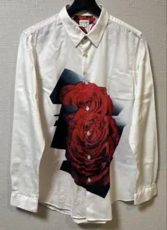 ポールスミス　白　バラ　ホワイト　シャツ 長袖　メンズ　レディース　花柄