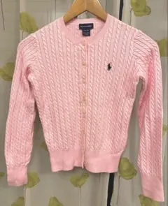 【新品未使用】ラルフローレン ケーブルニット カーディガン ピンク 160(L)