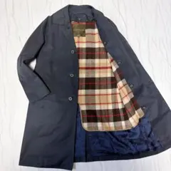 マッキントッシュ ステンカラーコート ライナー付き コットン ネイビー 38