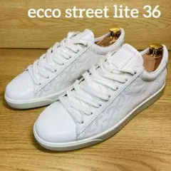 ECCO Street Lite レースアップシューズ　23㎝　ホワイト　総柄のサムネイル