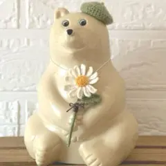 しろくま貯金箱用❁⃘*.゜コスモス❁⃘&ベレー帽2点セット