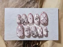 ワンホン フレンチガーリー ハートホロ キルティング リボン 韓国 119