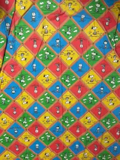 70s ビンテージ スヌーピー ベッドシーツ 生地 JCペニー ピーナッツ