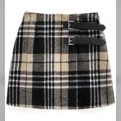 GRL インパン裏地付きチェック柄ベルトラップ風ミニスカート