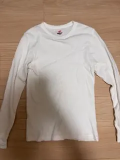 Hanes Beefy サーマル ワッフル 長袖 Sホワイト 白 ヘインズ