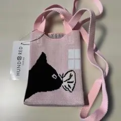 HUNDRED JAPAN 猫刺繍ニットショルダーバッグ