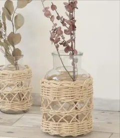 ラタン　フラワーベース　花瓶Lのサムネイル