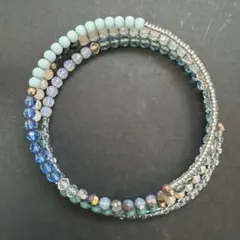 スワロスキー青緑ビーズのブレスレット