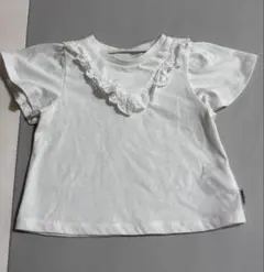 COMME CA ISM コムサイズム　レース襟 半袖Tシャツ ホワイト 90のサムネイル