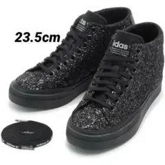 最終お値下☆ adidas ブラック グリッター ハイカットインヒールスニーカー