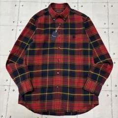 Aquascutum タグ付未使用品 タータン ボタンダウンシャツ 綿100%