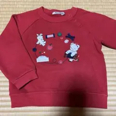 【値下げ】familiar 赤 トレーナー　90