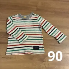 mou jon jon(ムージョンジョン) 長袖シャツ(ボーダー柄) 90cm