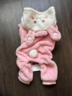 ウサギ耳付きフリース犬服 Sサイズ