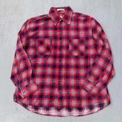 70s vintage 長袖　シャツ　チェック柄　オーバーサイズ　古着