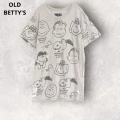 オールドべティーズ　スヌーピー　半袖Tシャツ　ベージュ系　綿100% 日本製　Mのサムネイル