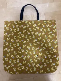 きつね柄 レッスンバッグ 手提げ袋