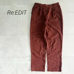 【リエディ】 テーパードパンツ センタープレス テラコッタ パンツ 【M】