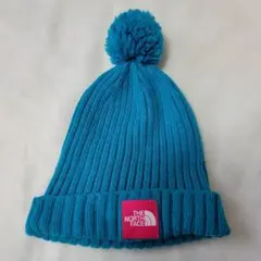 THE NORTH FACE ターコイズ ニット帽 ポンポン付き
