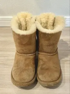 キッズブーツ 18.5センチ/UGG ブラウンブーツ リボン付き