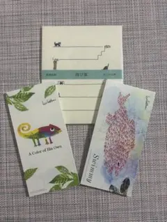 新品　美濃和紙　レオ・レオニの一筆箋2冊と「ネコの日常」の封筒便箋セット