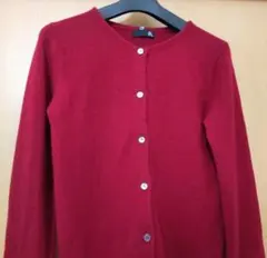 た448 美品✨️カシミヤ100%　カーディガン　ボルドー色