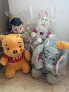 【超希少・当時物】ディズニー ぬいぐるみ 4体まとめ売り タグ付き レトロ