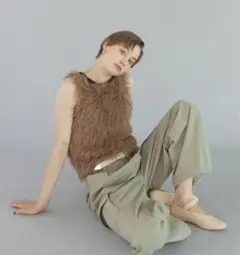 美品searoomlynn ヘアリーシャギータンクトップブラウン